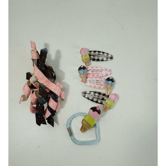 Vintage Gymboree “Ice Cream Social Hair Accessory Lot of 6  Clips, Curls - Picture 3 of 5